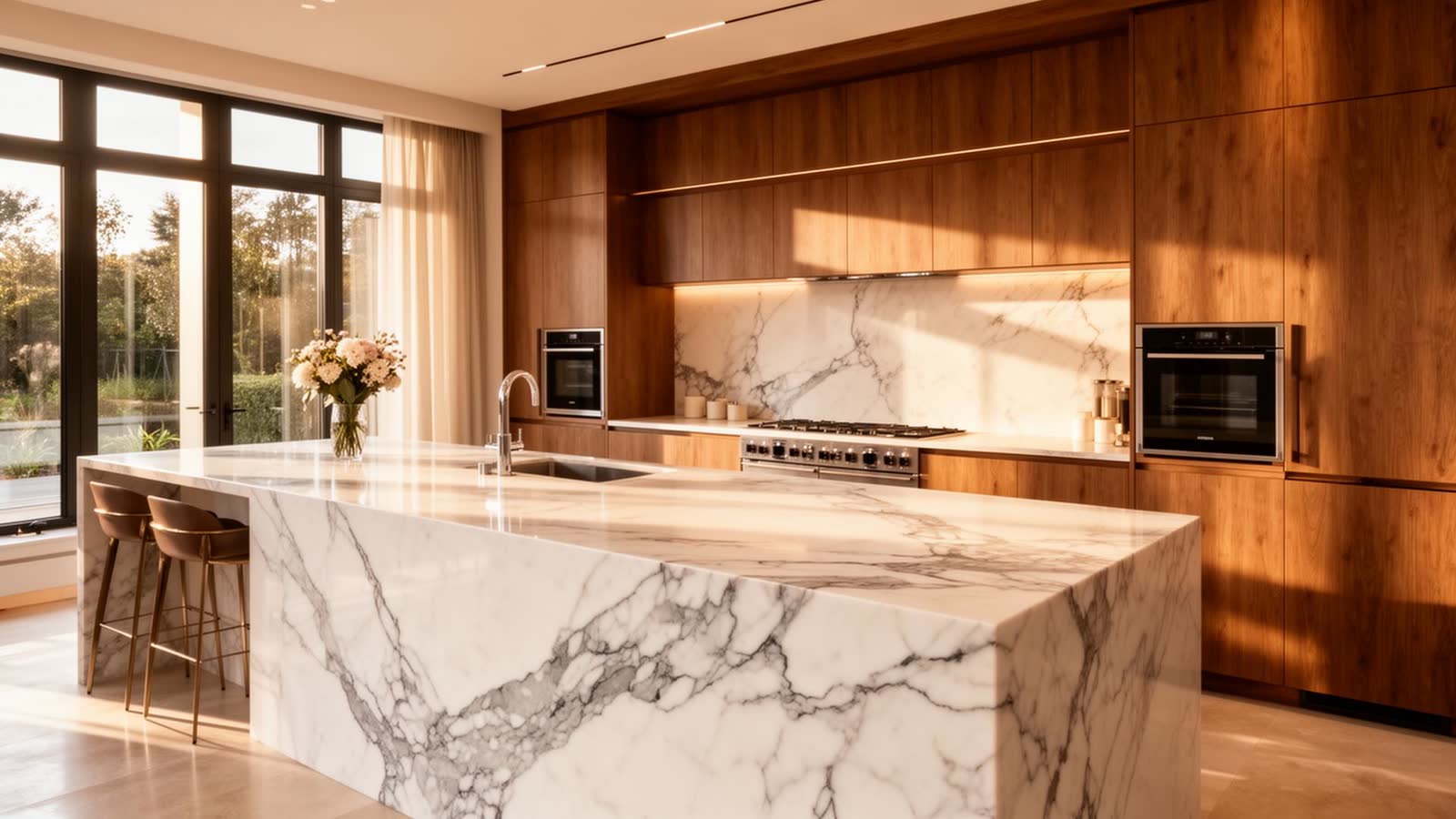 Luxury marble kitchen countertop