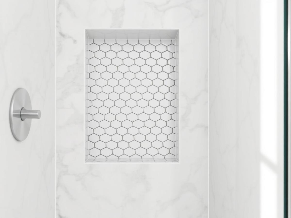 Mosaic floor — Small-format mosaic shower pans for slip resistance and drainage slope.